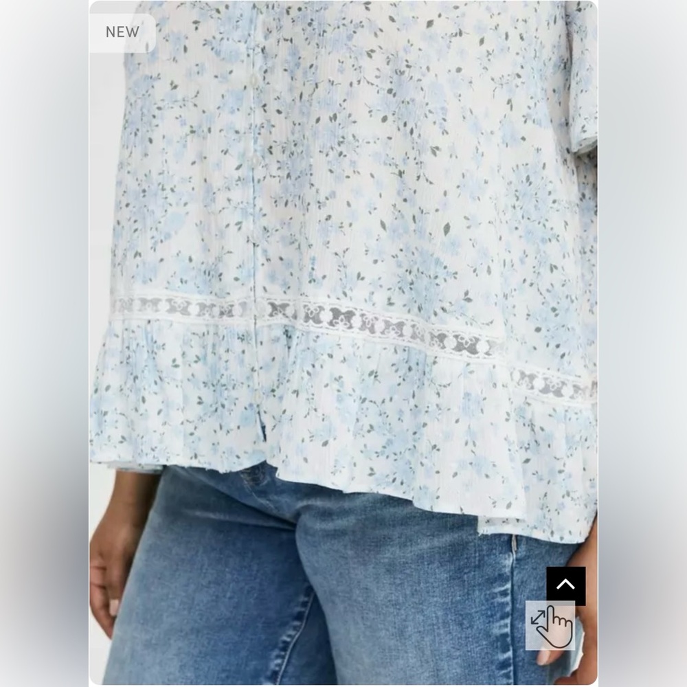 Torrid Gauze Swiss Dot V-Neck Blouse - Picture 6 of 10